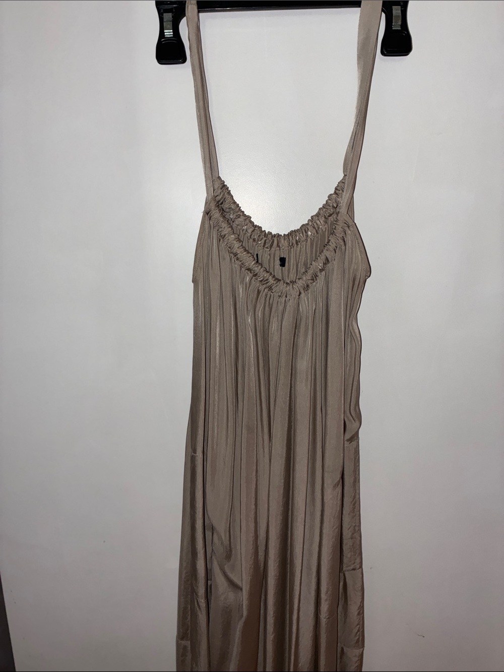 Women's Taupe silk tunic or mini dress Brand Unknown